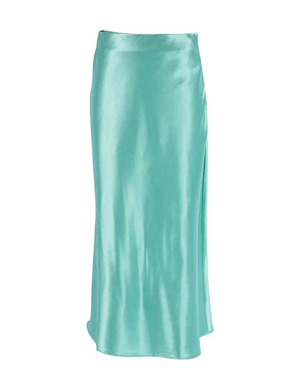 Solid Silk Long Skirt