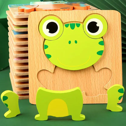 Wooden Puzzle - Engage Your Child's Imagination with Educational Animal Puzzles - Home Kartz