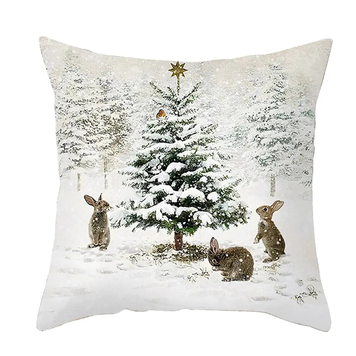 Christmas Elk Tree Cushion Cover – Festive & Cozy Holiday Decor 🎄 - Home Kartz