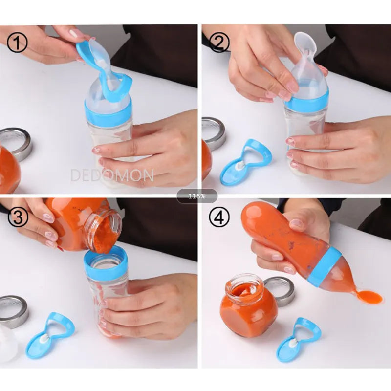 Effortless Feeding with Squeezing Feeding Bottle Silicone: Gentle, Leak-Proof & Convenient - Home Kartz