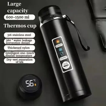 Stay Hydrated with Our Smart Thermos: Advanced 316 Stainless Steel Bottle with LED Display