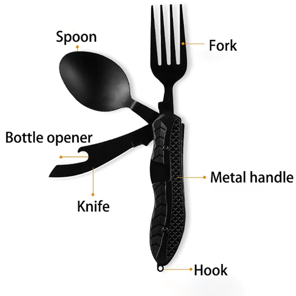 Compact Combo Knife Fork Tool | Perfect for Camping, Hiking and On-the-Go Meals - Home Kartz