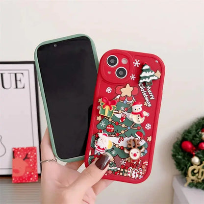 3D Christmas Cartoon iPhone Case – Festive Protection for Your Phone 🎄📱