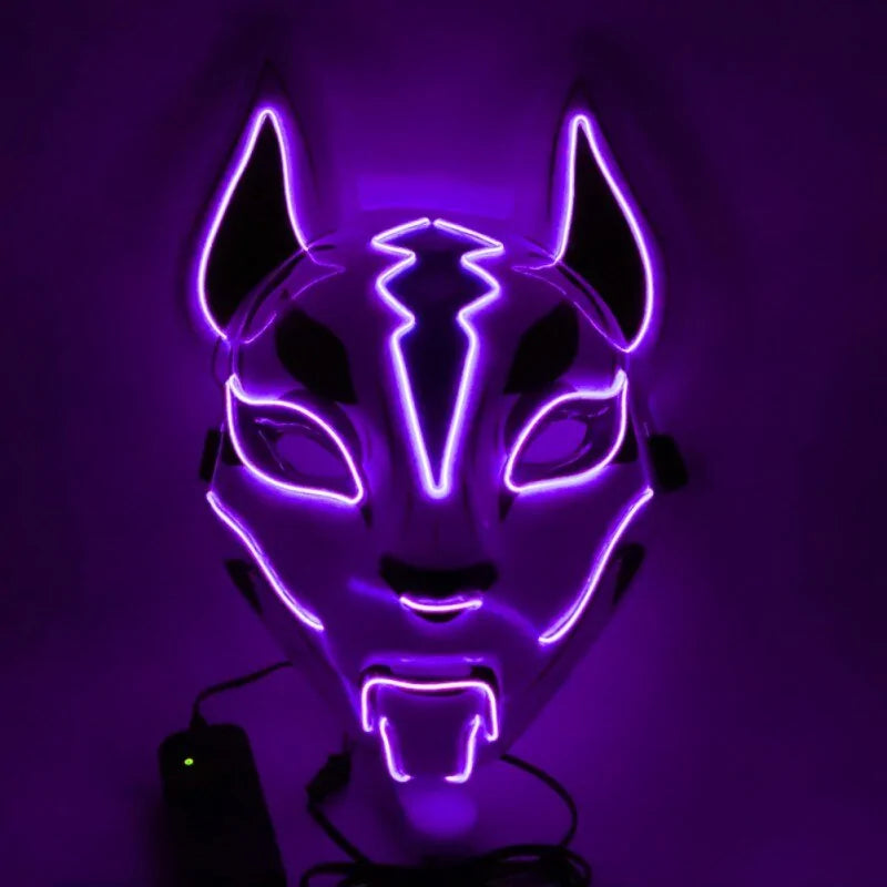 Illuminate Your Look with the Neon LED Luminous Joker Mask for Halloween and Parties 🎃