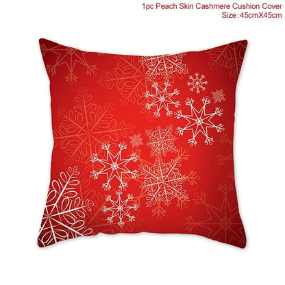 Cotton Linen Merry Christmas Cover Cushions - Holiday Decor for Living Room and Bedroom