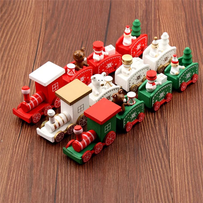 Christmas Train Painted Wood Decoration – Festive & Charming Holiday Ornament 🎄🚂 - Home Kartz