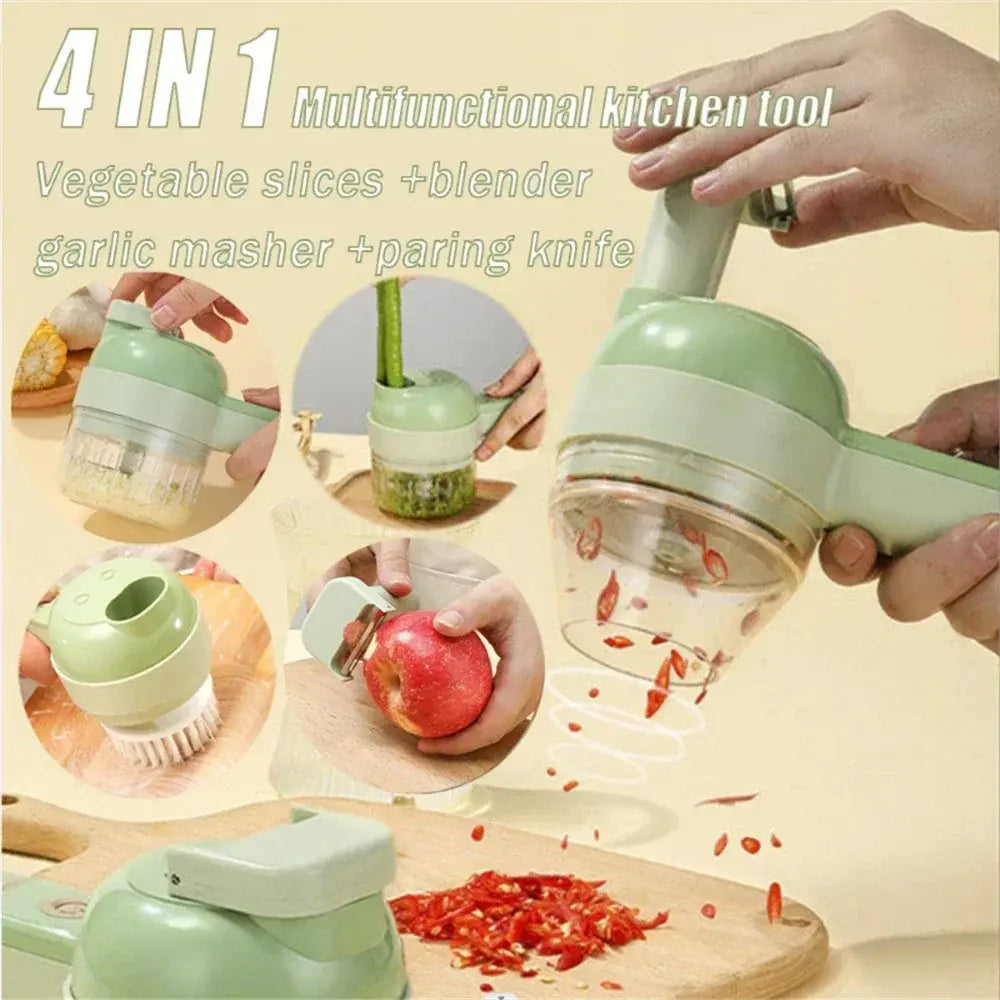 Electric 4-in-1 Food Processor – Slice, Dice, Mash, and Chop with Ease