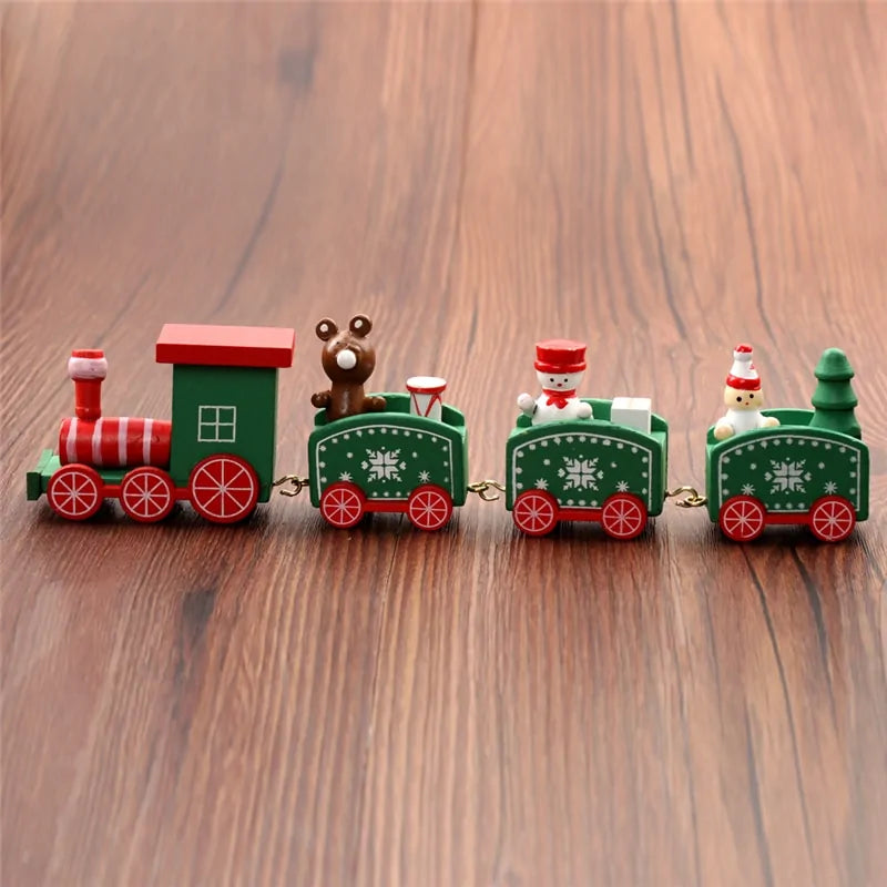 Christmas Train Painted Wood Decoration – Festive & Charming Holiday Ornament 🎄🚂 - Home Kartz