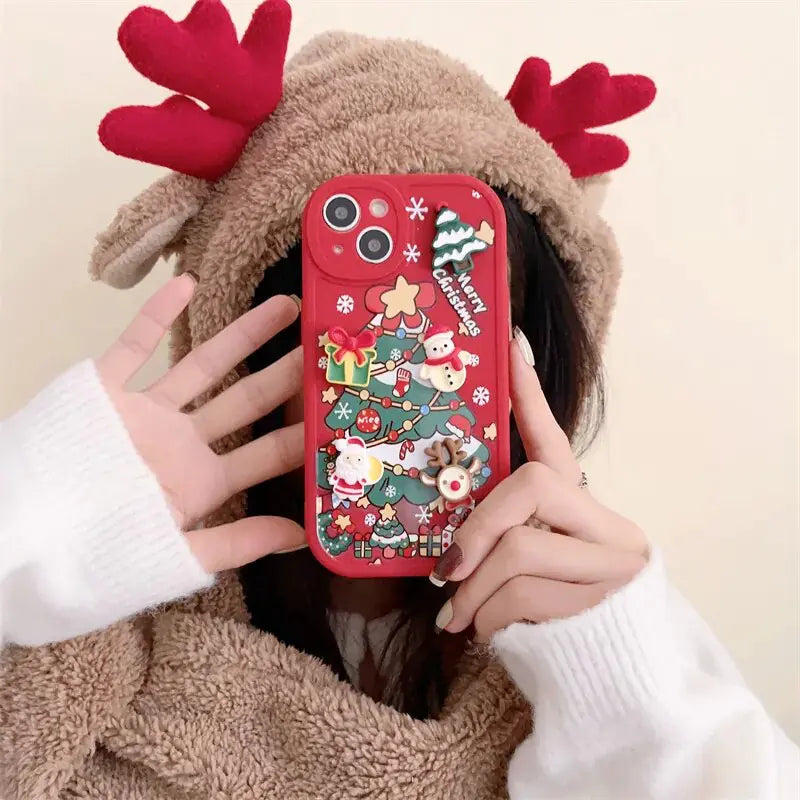 3D Christmas Cartoon iPhone Case – Festive Protection for Your Phone 🎄📱