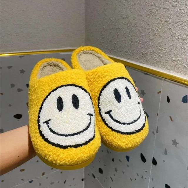 Smile Face Faux Fur Slippers