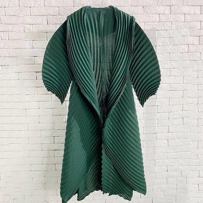 Accordion Pleats Long Coat