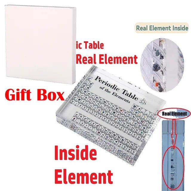 Acrylic Periodic Table Display with Real Elements