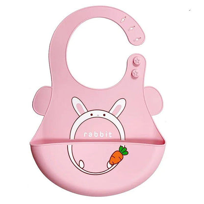 Adjustable Waterproof Silicone Cartoon Baby Bibs