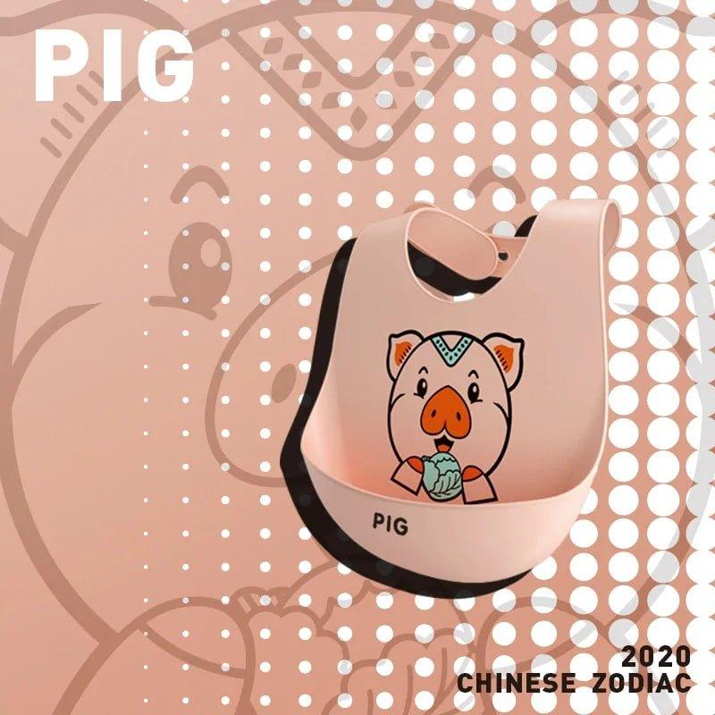 Adjustable Waterproof Silicone Cartoon Baby Bibs