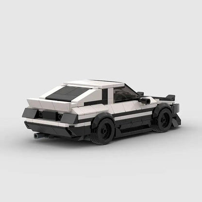 AE86 Black White Building Blocks Toy Car