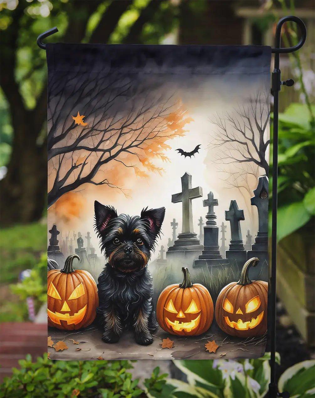 Affenpinscher Spooky Halloween Garden Flag