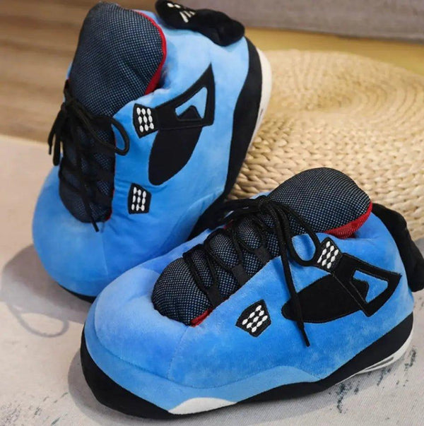 AJ 4 Blue Retro Novelty Slippers: Iconic Style for Comfortable Lounging