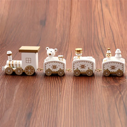 Christmas Train Painted Wood Decoration – Festive & Charming Holiday Ornament 🎄🚂