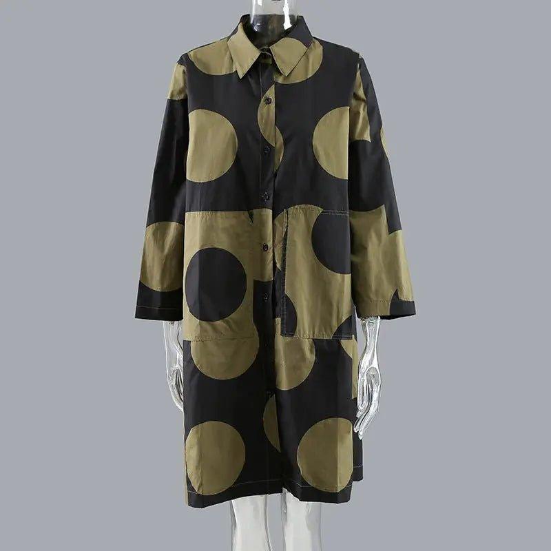 Army Green Polka Dot Dress