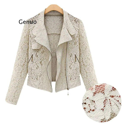 Autumn Lace Biker Jacket: High - Quality