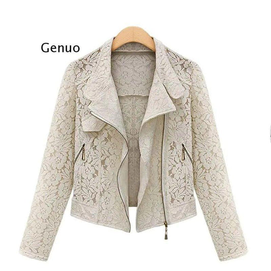 Autumn Lace Biker Jacket: High - Quality