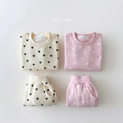 Baby 2 Piece Heart Print Sweatsuit Jogger Set