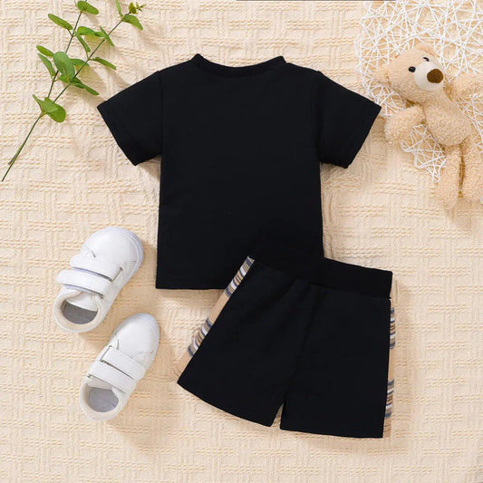 Baby Bear Graphic Round Neck Tee Set