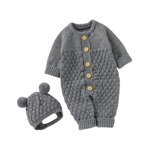 Baby Knit Set - Romper, Beanie, Mittens & Booties