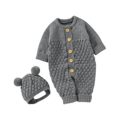 Baby Knit Set - Romper, Beanie, Mittens & Booties