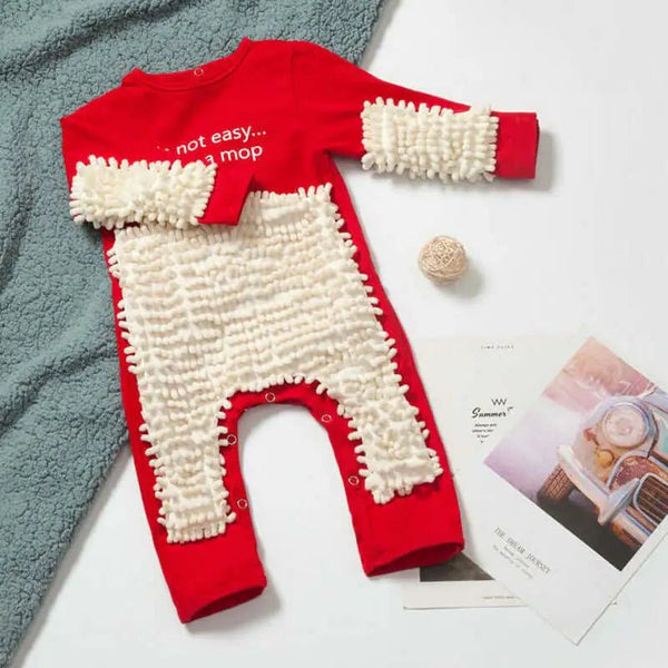 Make Cleaning Fun with Our Baby Mop Romper - Cute and Practical Onesie for Busy Parents