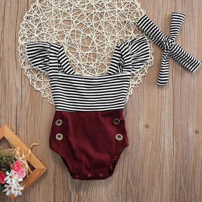 Baby Striped Romper Set