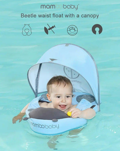 Baby Swimming Float With Sunshade For Infant Non - Inflatable Pool