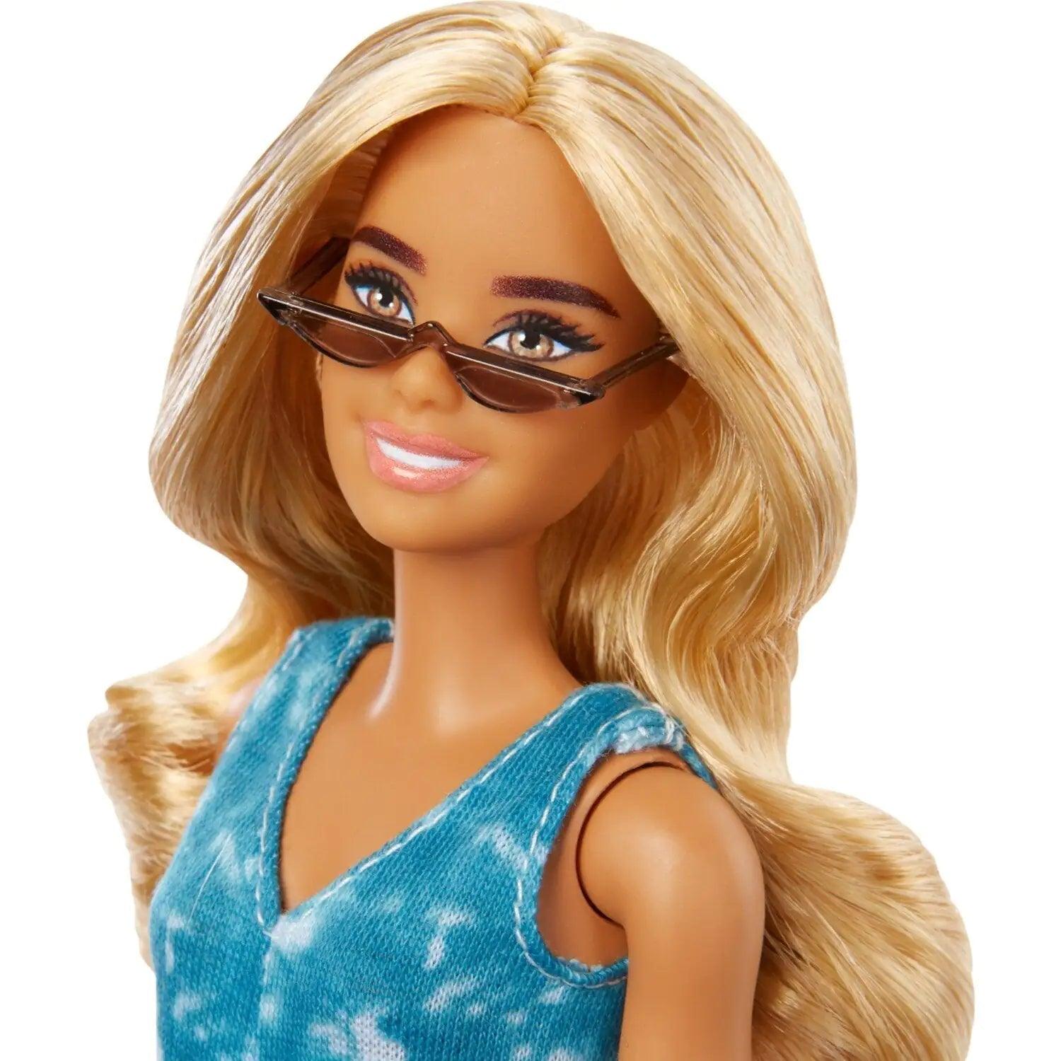 Barbie Fashionastas Charming Party Dolls in Blue Shorts Jumpsuit with Blonde Hair