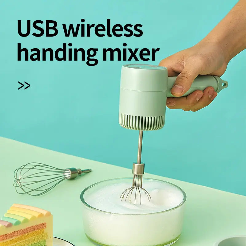 Wireless Portable Food Mixer – Handheld Electric Blender for Easy Mixing and Baking