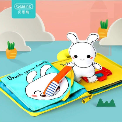 Beiens 3D Soft Cloth Baby Books: Animal and Vehicle Themes, Montessori Educational Toys for Toddler Development