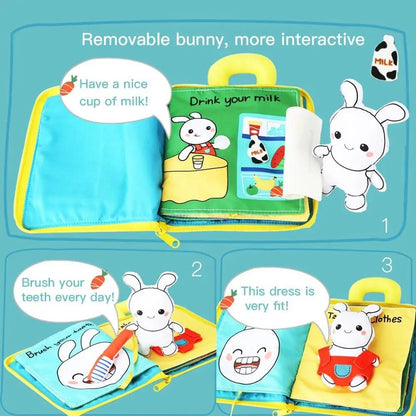 Beiens 3D Soft Cloth Baby Books: Animal and Vehicle Themes, Montessori Educational Toys for Toddler Development