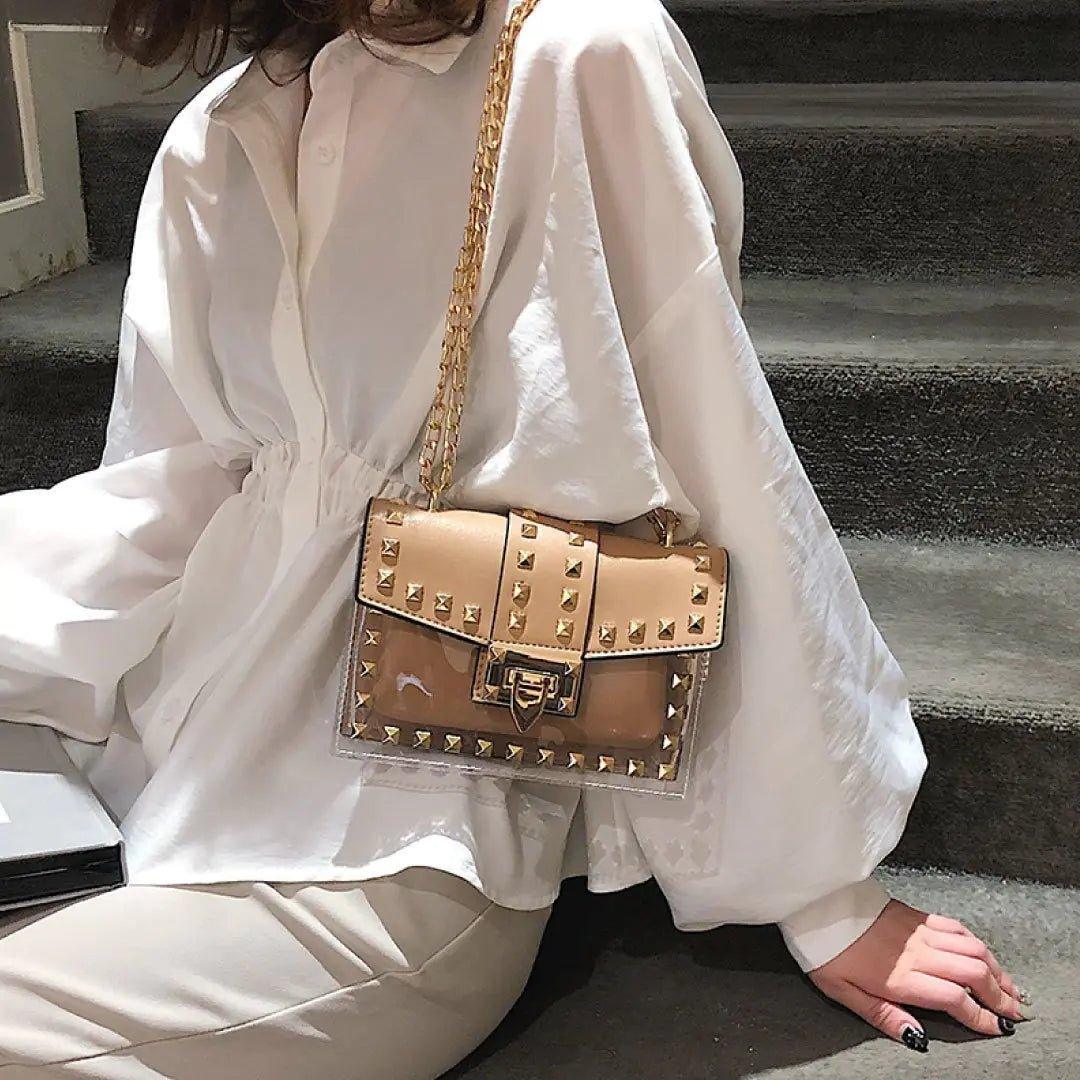 Betty Shoulder Bag - Clear/Tan