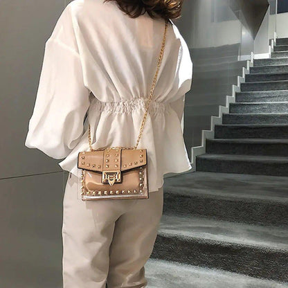 Betty Shoulder Bag - Clear/Tan