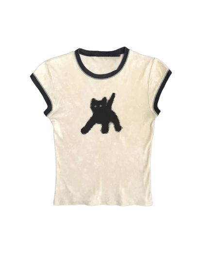 Black Kitten Baby Tee