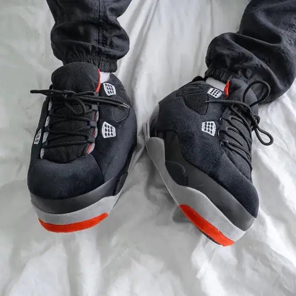 Black Retro Inspired Novelty Sneaker Slippers
