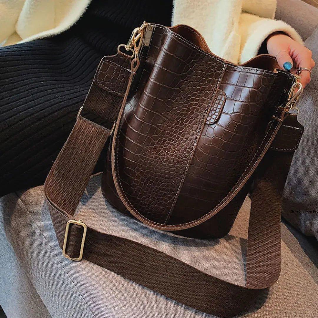 Blake Shoulder Bag - Chocolate Croc