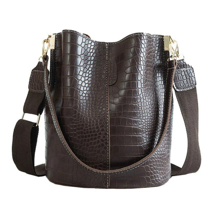 Blake Shoulder Bag - Chocolate Croc