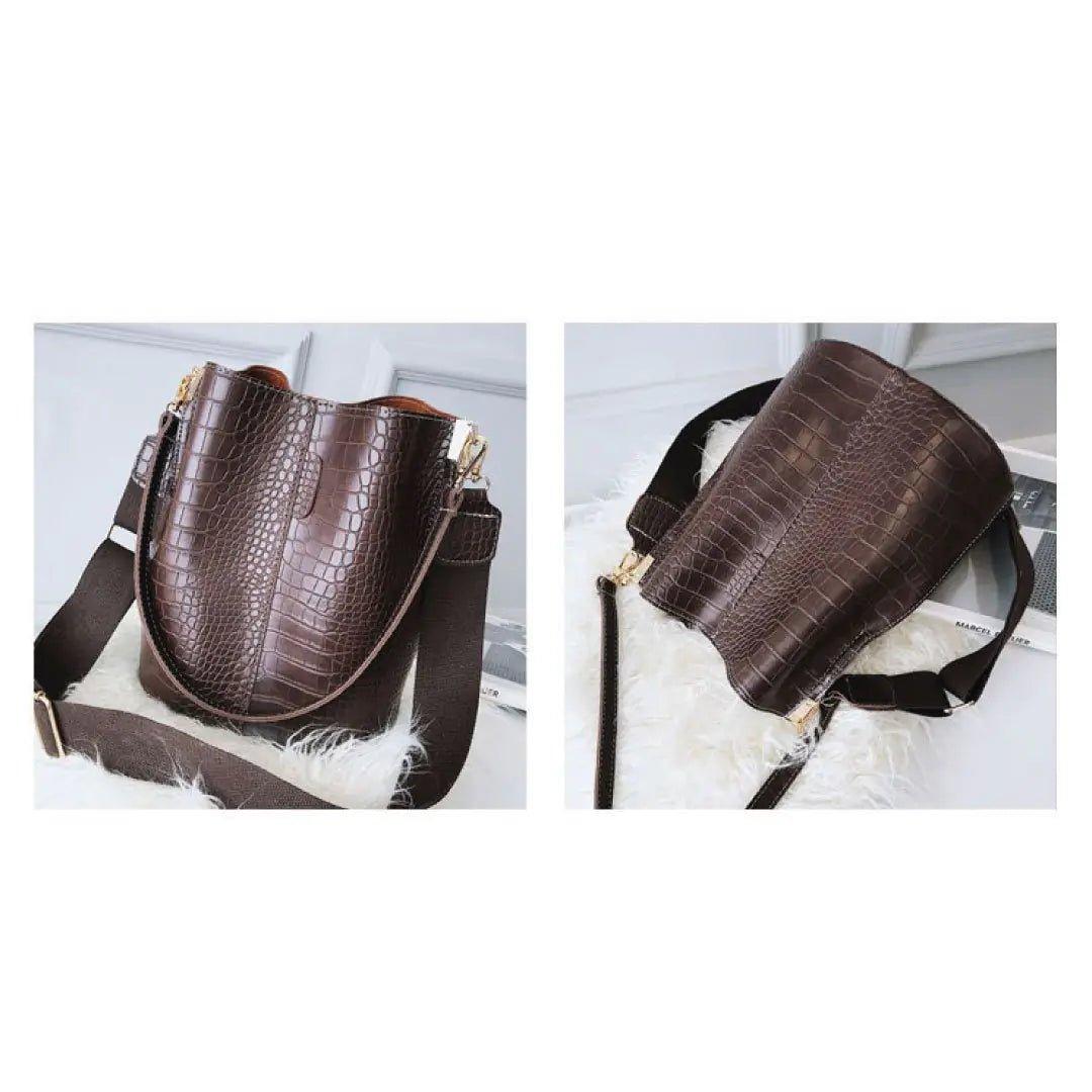 Blake Shoulder Bag - Chocolate Croc