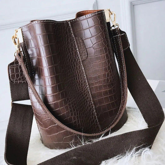 Blake Shoulder Bag - Chocolate Croc