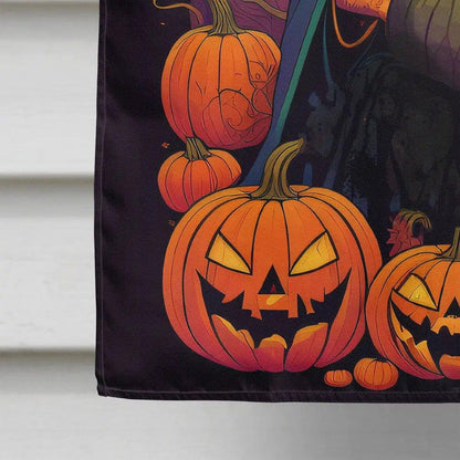 Bloodhound Witchy Halloween House Flag