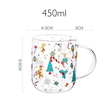 Creative Christmas Panda Glass Mug – Adorable & Festive Holiday Drinkware 🎅🐼