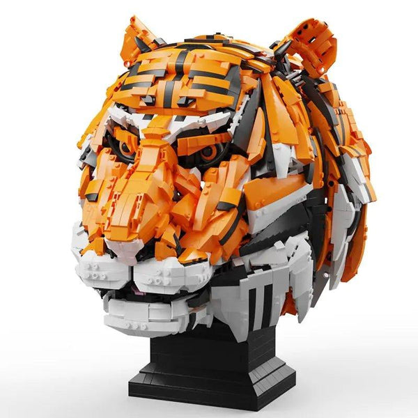 Build Your Jungle King: Tiger Head Building Blocks