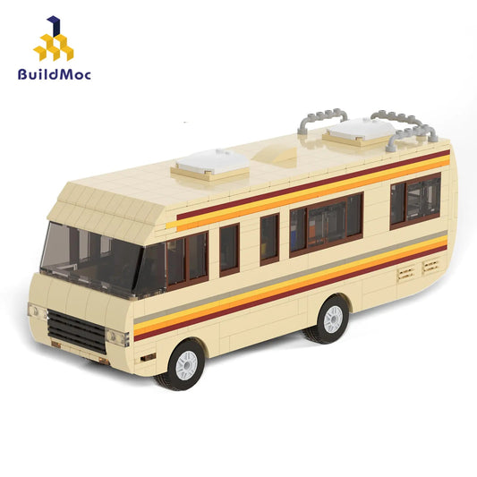 BuildMoc Breaking Bad Inspired Cooking Lab RV - Pinkman & Walter White Edition Van Toy