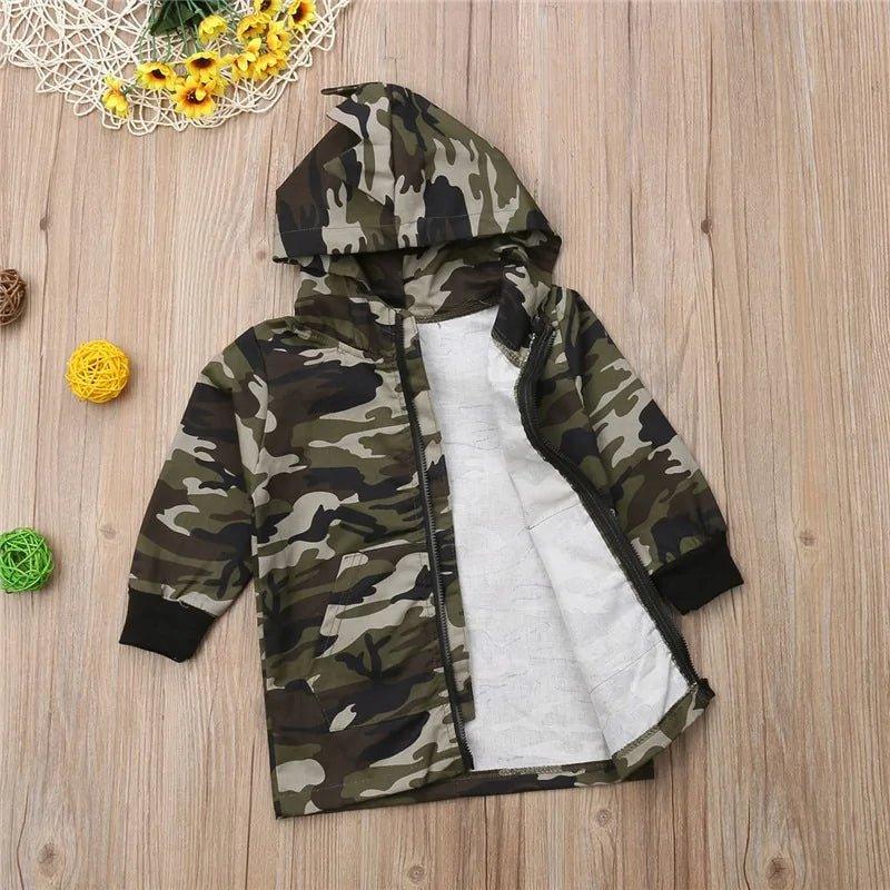 Camouflage Dinosaur Hooded Jacket for Boys