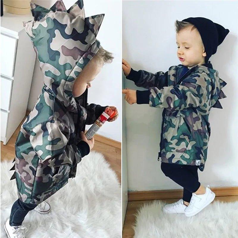 Camouflage Dinosaur Hooded Jacket for Boys